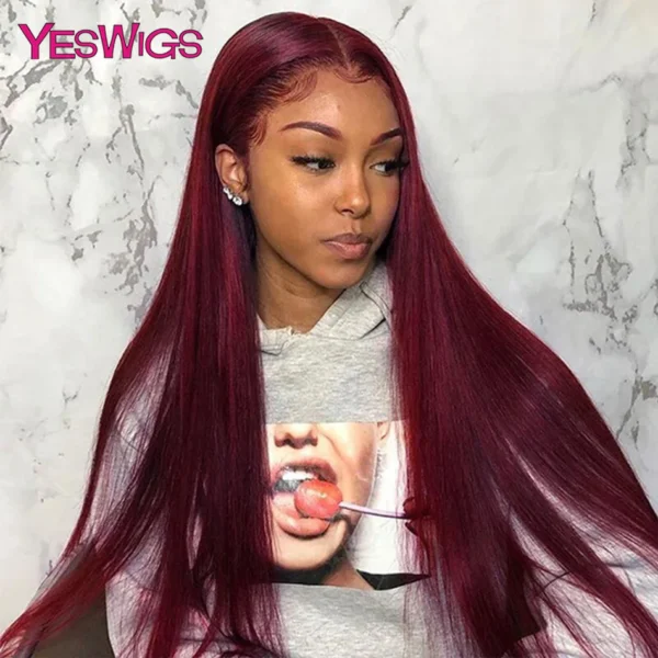 13x4 Glueless Red Hair Wig, Bleached, Pre-Plucked, Brazilian Human Hair