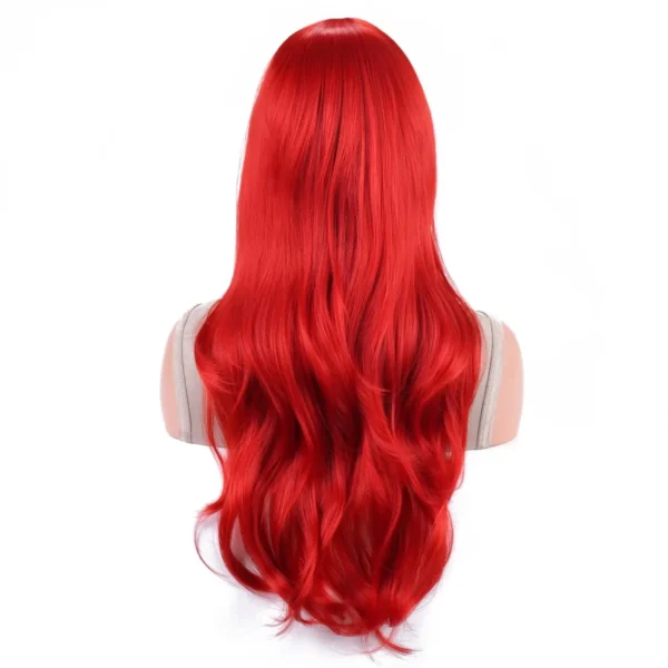 Red human hair wigs, curly body wave for cosplay and parties - Image 3