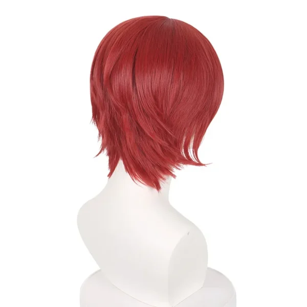 Red Human Hair Wigs Kurona Ranze Short Cosplay Halloween Party Wig - Image 4