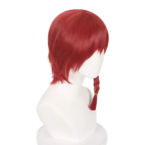 Red Human Hair Wigs Kurona Ranze Short Cosplay Halloween Party Wig - Image 2