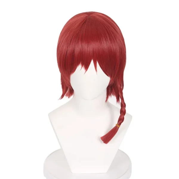 Red Human Hair Wigs Kurona Ranze Short Cosplay Halloween Party Wig - Image 5