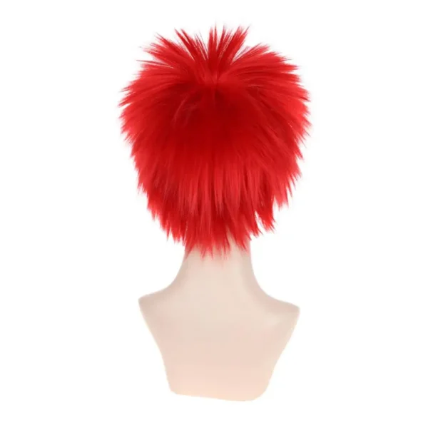 Red Human Hair Wigs Unisex Short Synthetic Cosplay Party Wig - Image 5