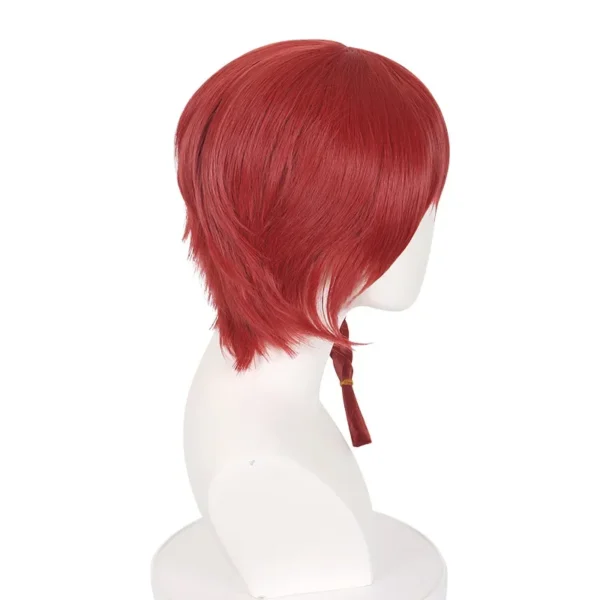 Red Human Hair Wigs Kurona Ranze Short Cosplay Halloween Party Wig - Image 3