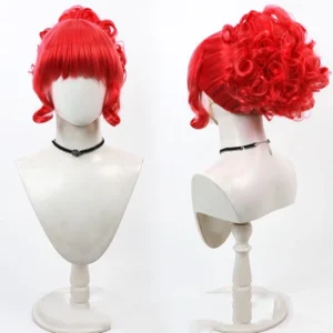 Beetlejuice Miss Argentina Cosplay Wig, Red Curly, Heat Resistant