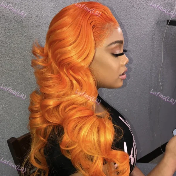 Red Human Hair Wigs Ginger Loose Wave 13x6 Lace Front Wigs 350